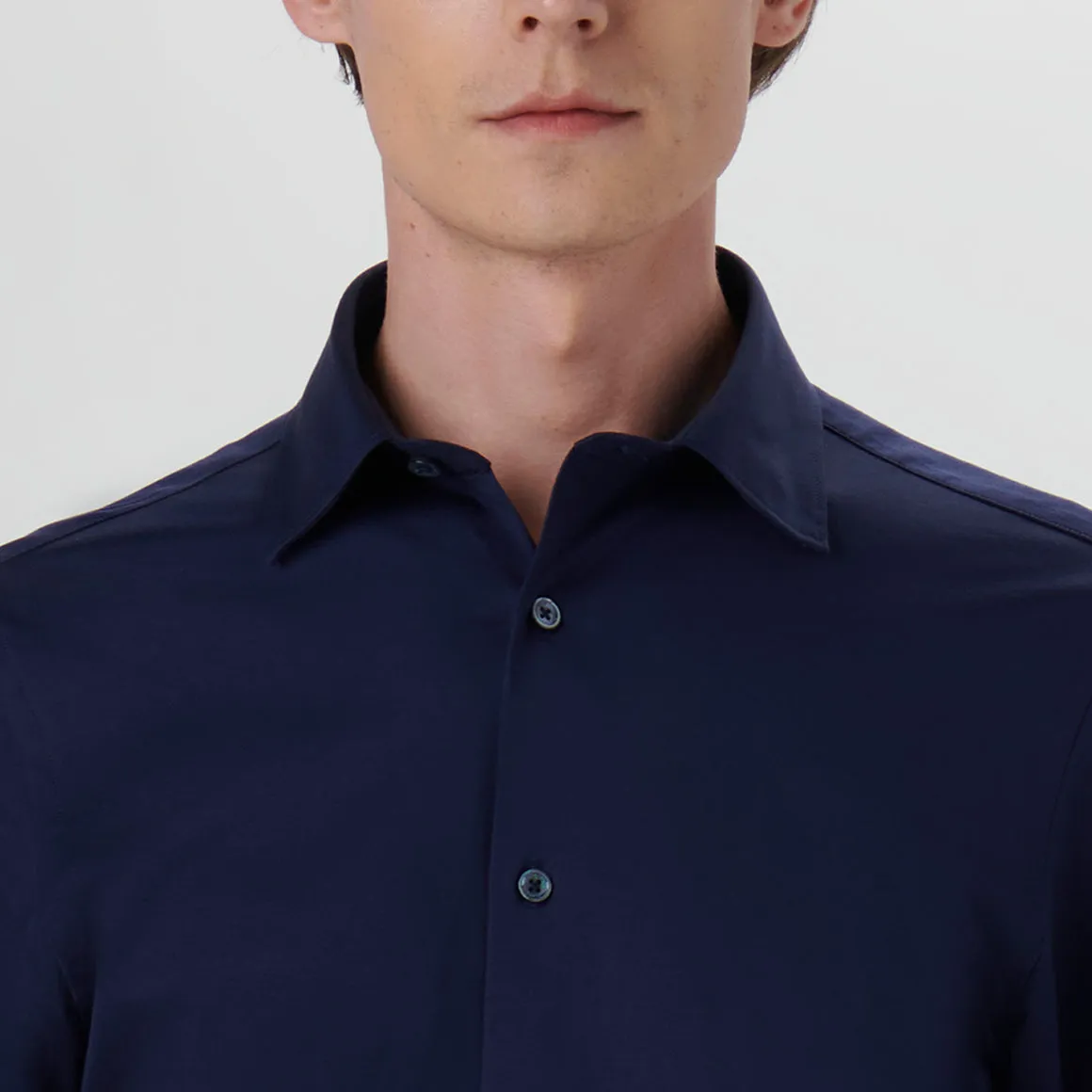 OOOHCotton James Long Sleeve Shirt Navy