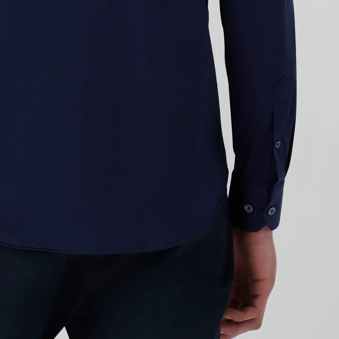 OOOHCotton James Long Sleeve Shirt Navy