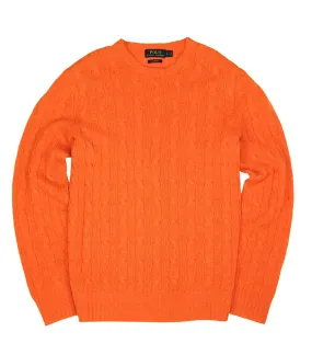 Polo Ralph Lauren - Orange Cable-Knit Cashmere Jumper L