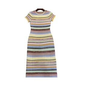 Pre Order:  Striped Slim Fit Knitted Dress