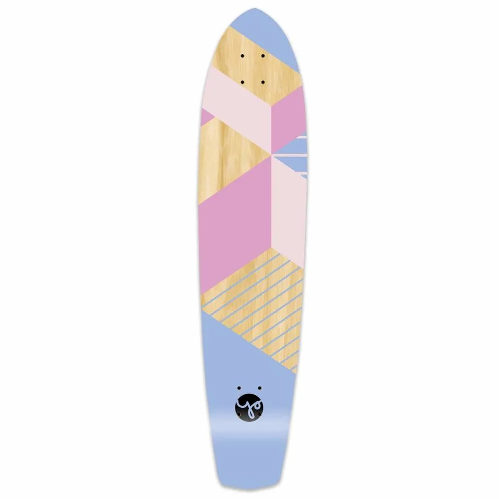 Punked Slimkick Longboard Deck - Geometric Series - Purple