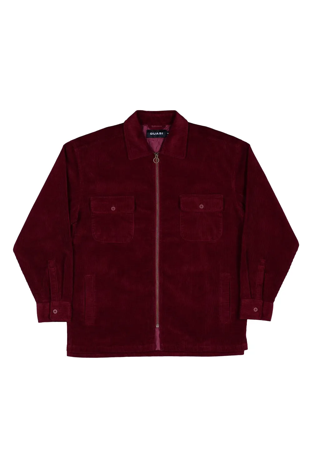 Quasi Corduroy Shirt Jacket - Burgundy