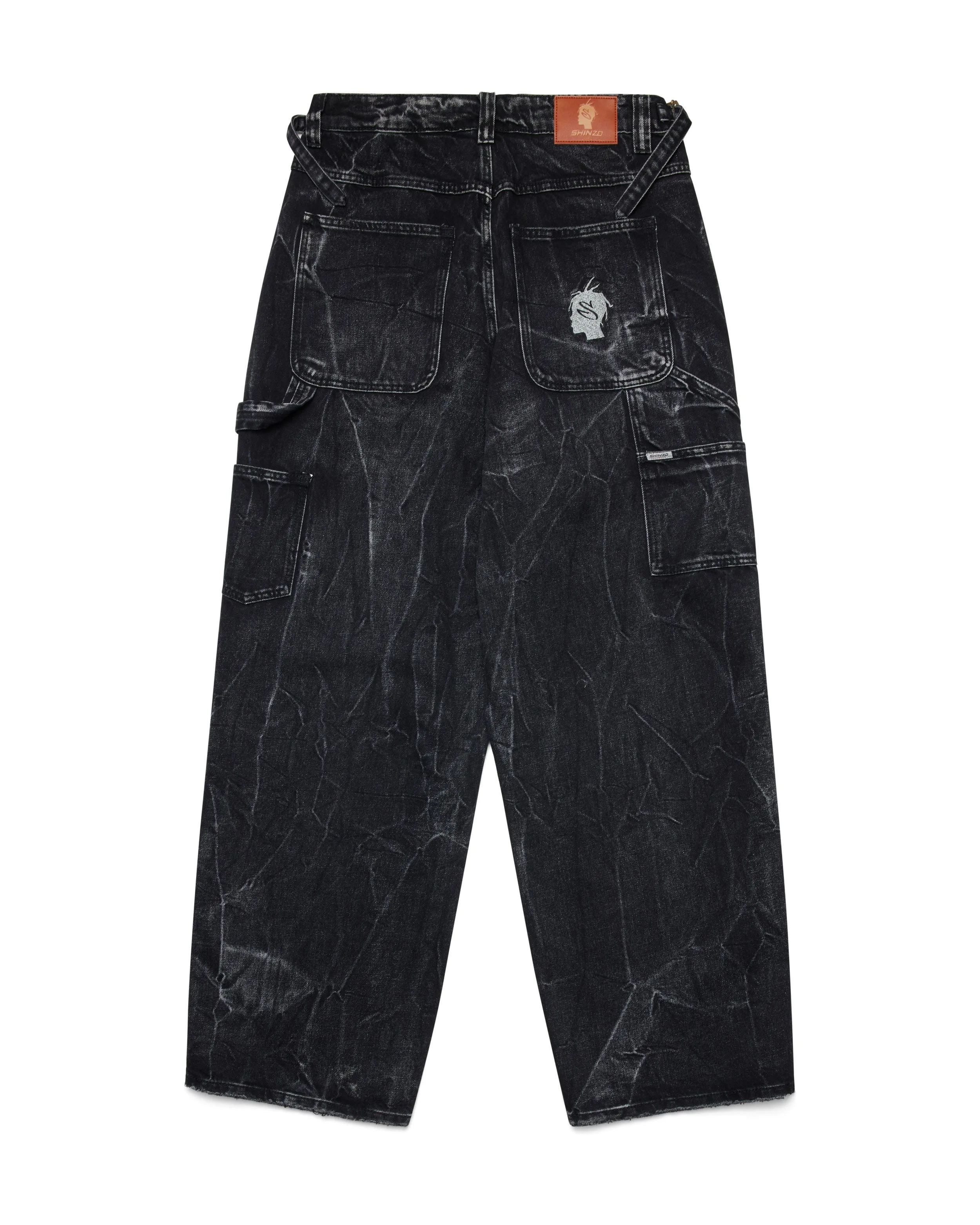 Sagyōgi Black Washed Phat Cut Denim Jeans