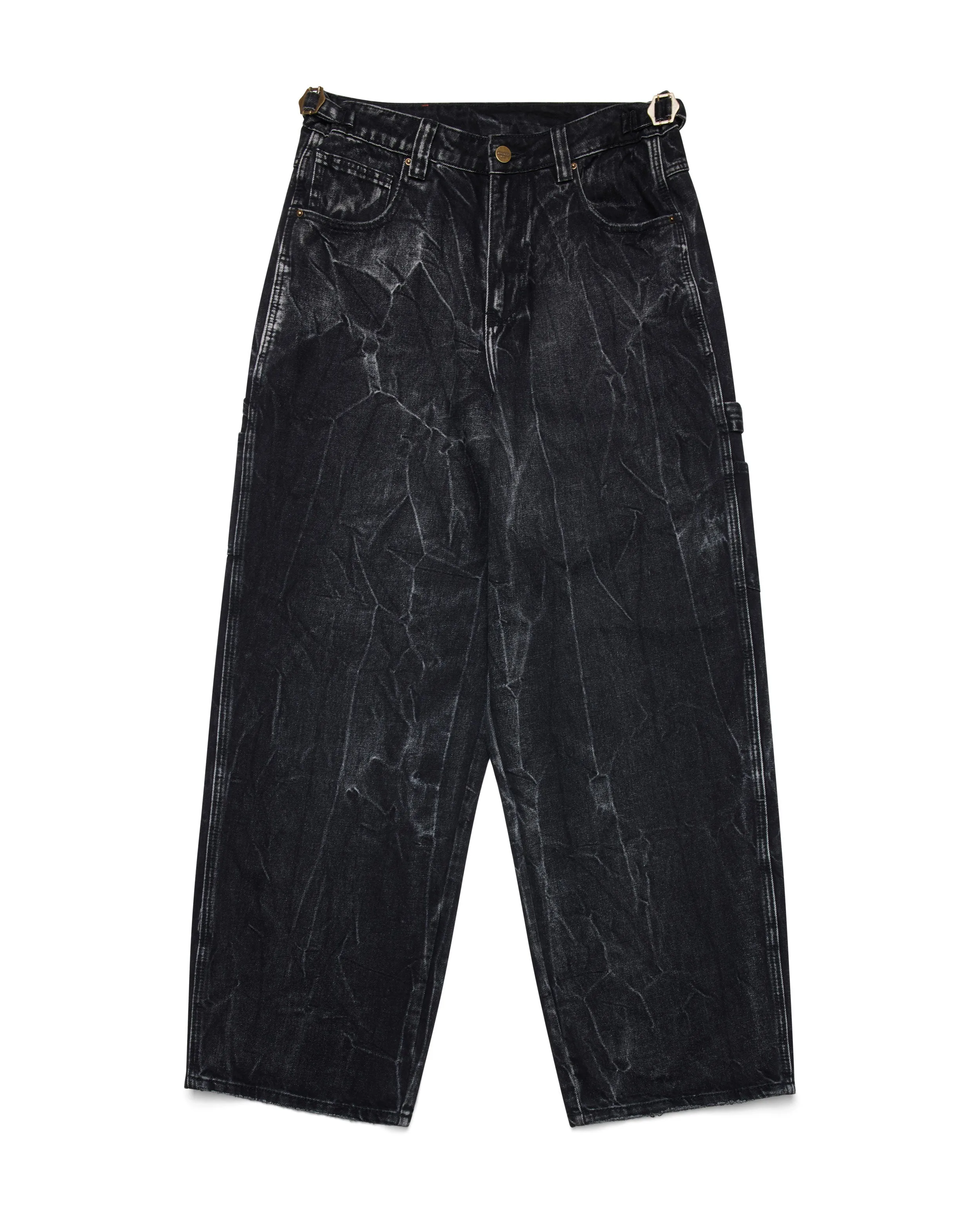 Sagyōgi Black Washed Phat Cut Denim Jeans