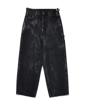 Sagyōgi Black Washed Phat Cut Denim Jeans