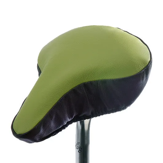 Soft Avocado Saddle Cover - Lime & Brown