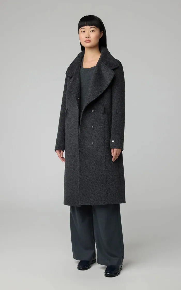 SOIA&KYO GENIE - Semi-Fitted Novelty Wool Coat With Belt