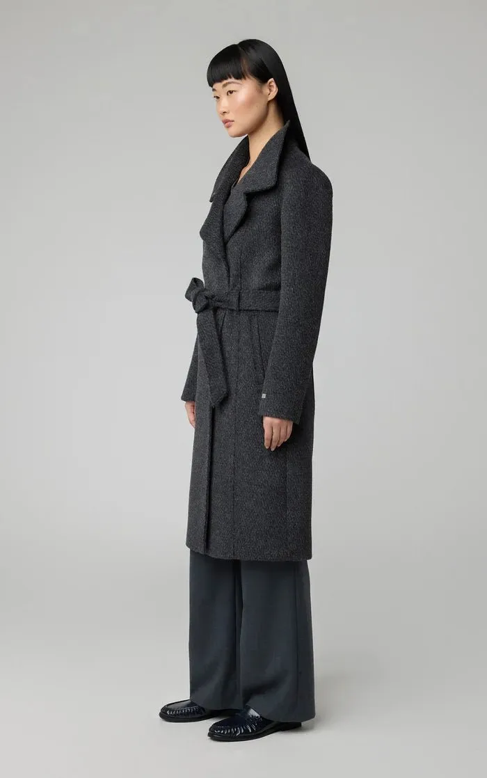 SOIA&KYO GENIE - Semi-Fitted Novelty Wool Coat With Belt