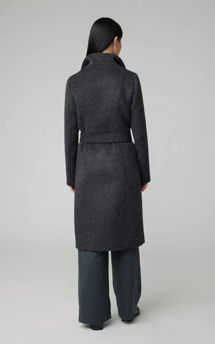 SOIA&KYO GENIE - Semi-Fitted Novelty Wool Coat With Belt