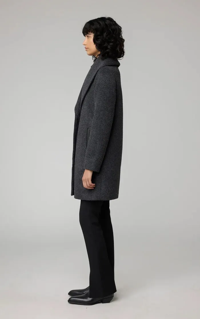 SOIA&KYO LOLLI - Straight-Fit Novelty Wool Coat With Leather bib