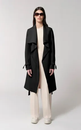 SOIA&KYO OLIVIA - Relaxed-Fit Belted Trench With Cascade Collar