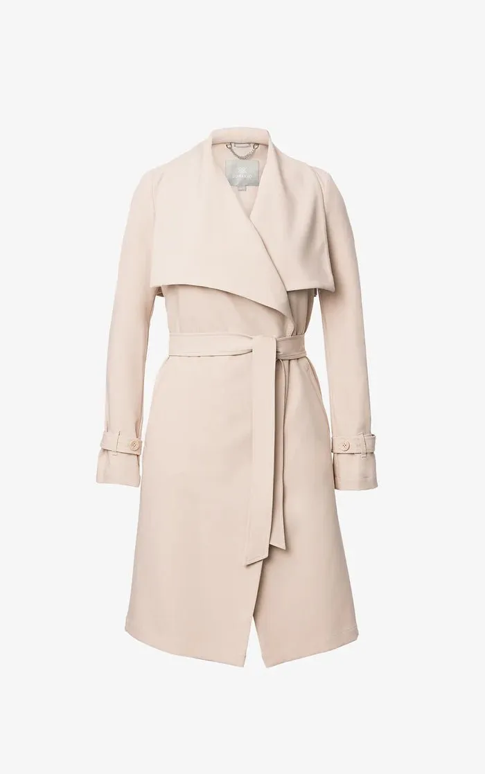 SOIA&KYO OLIVIA - Relaxed-Fit Belted Trench With Cascade Collar