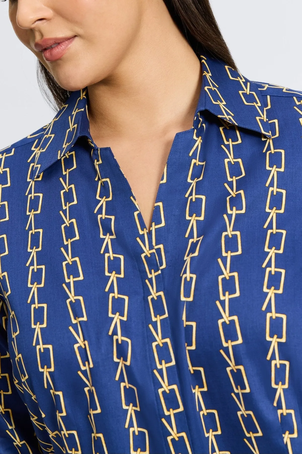 Taylor Plus No Iron Chain Stripe Print Shirt