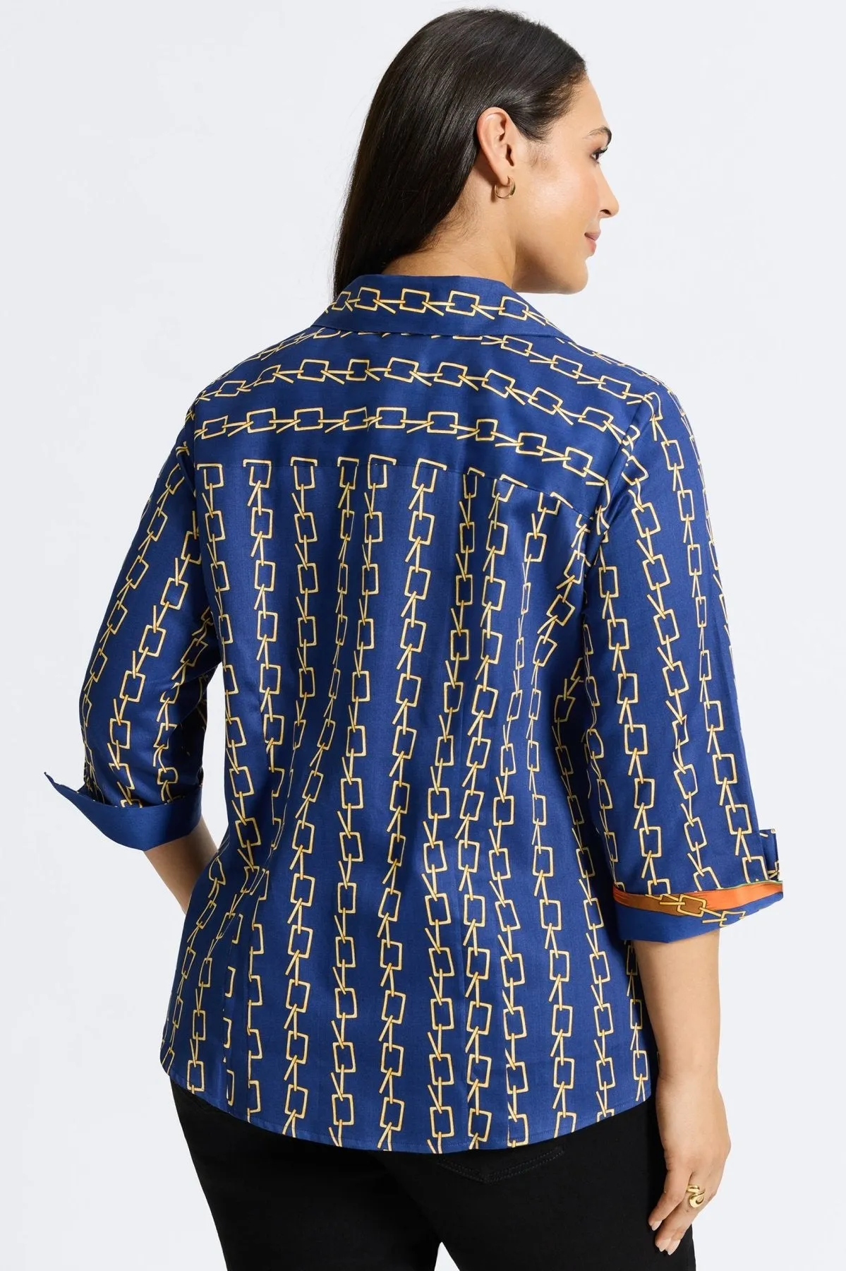 Taylor Plus No Iron Chain Stripe Print Shirt