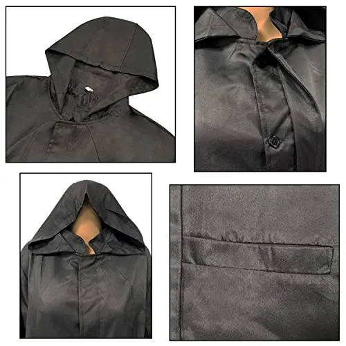 Unisex Anime Black Hooded Cloak Jacket Jumpsuit Halloween Outfit With Mask