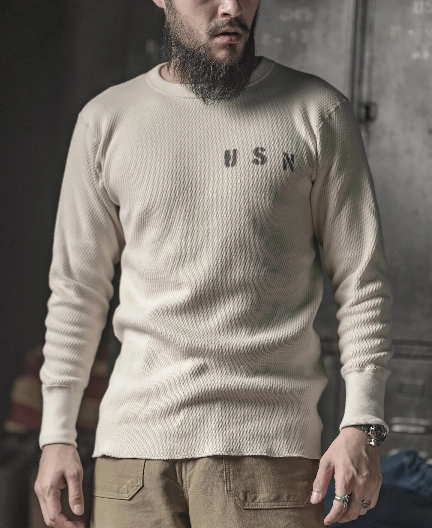 US Naval Raschel Knitting Waffle Thermal Shirt