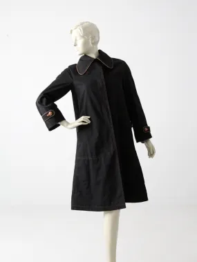 vintage Cortefiel black and tan trench coat