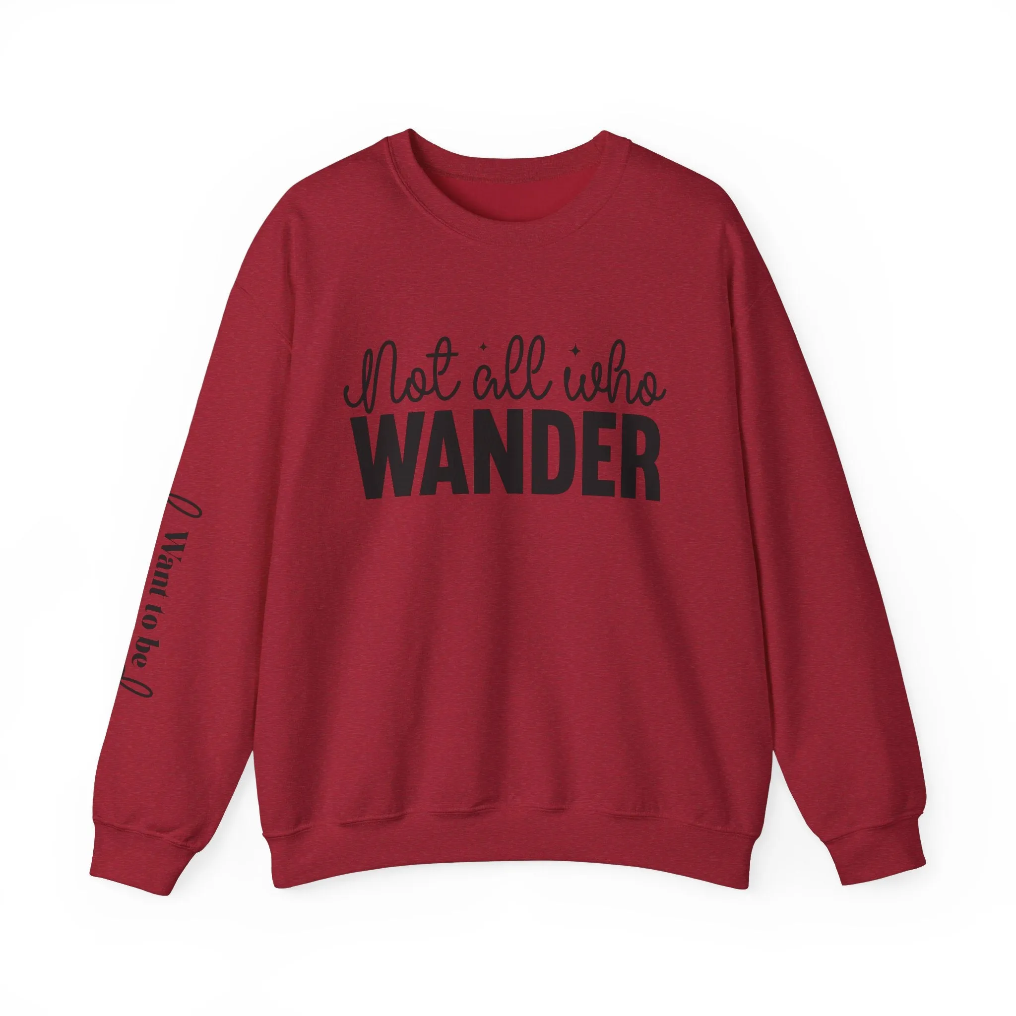 Wander Crewneck Sweatshirt with Sleeve Writing