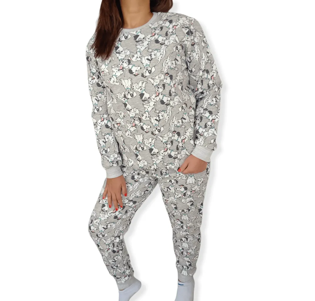 Women Melton Pajama - Dalmatian