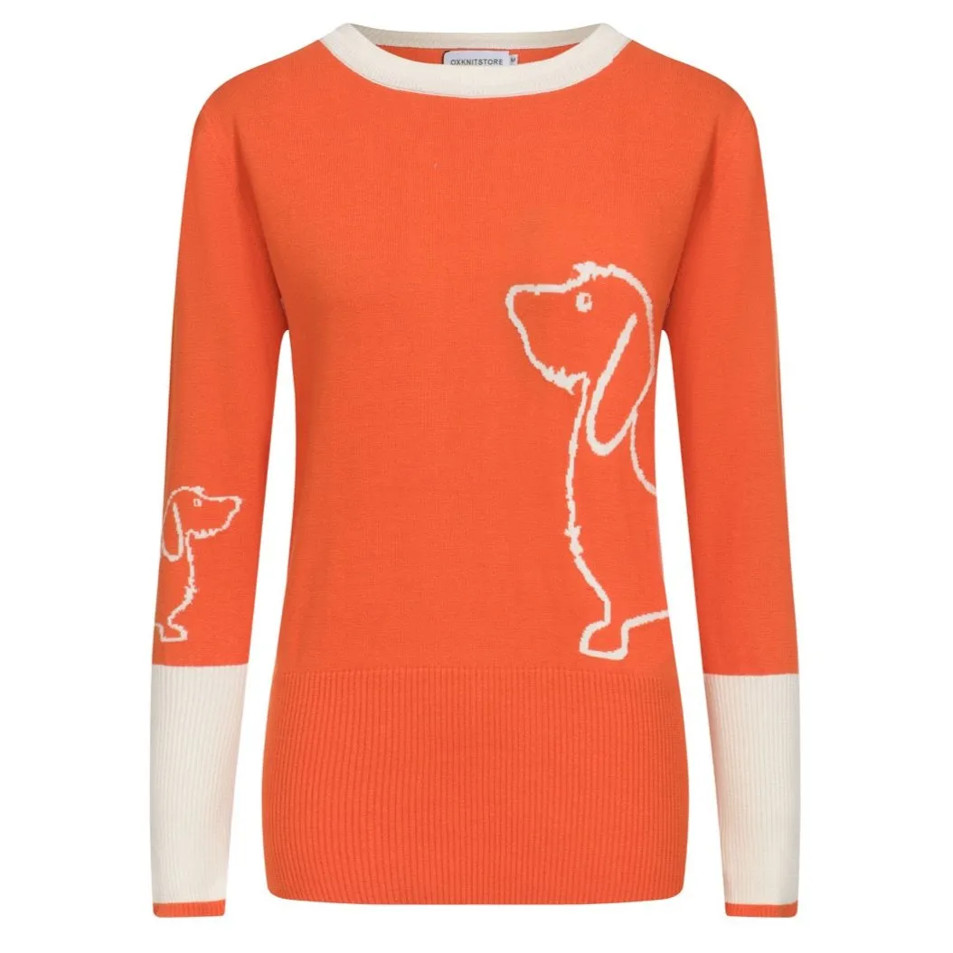 Women's orange vintage knit jumper