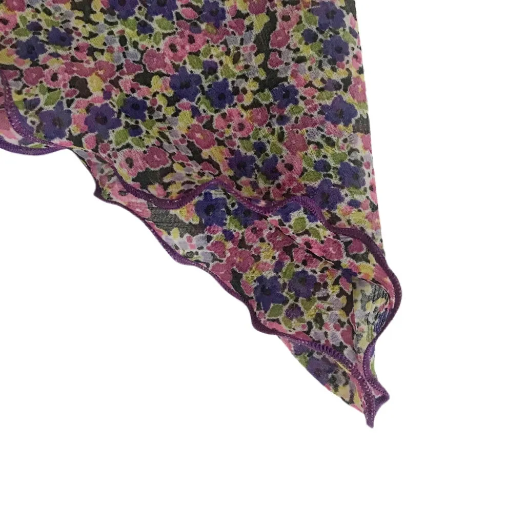 Women's Purple Ditsy Flower Chiffon HeadScarf