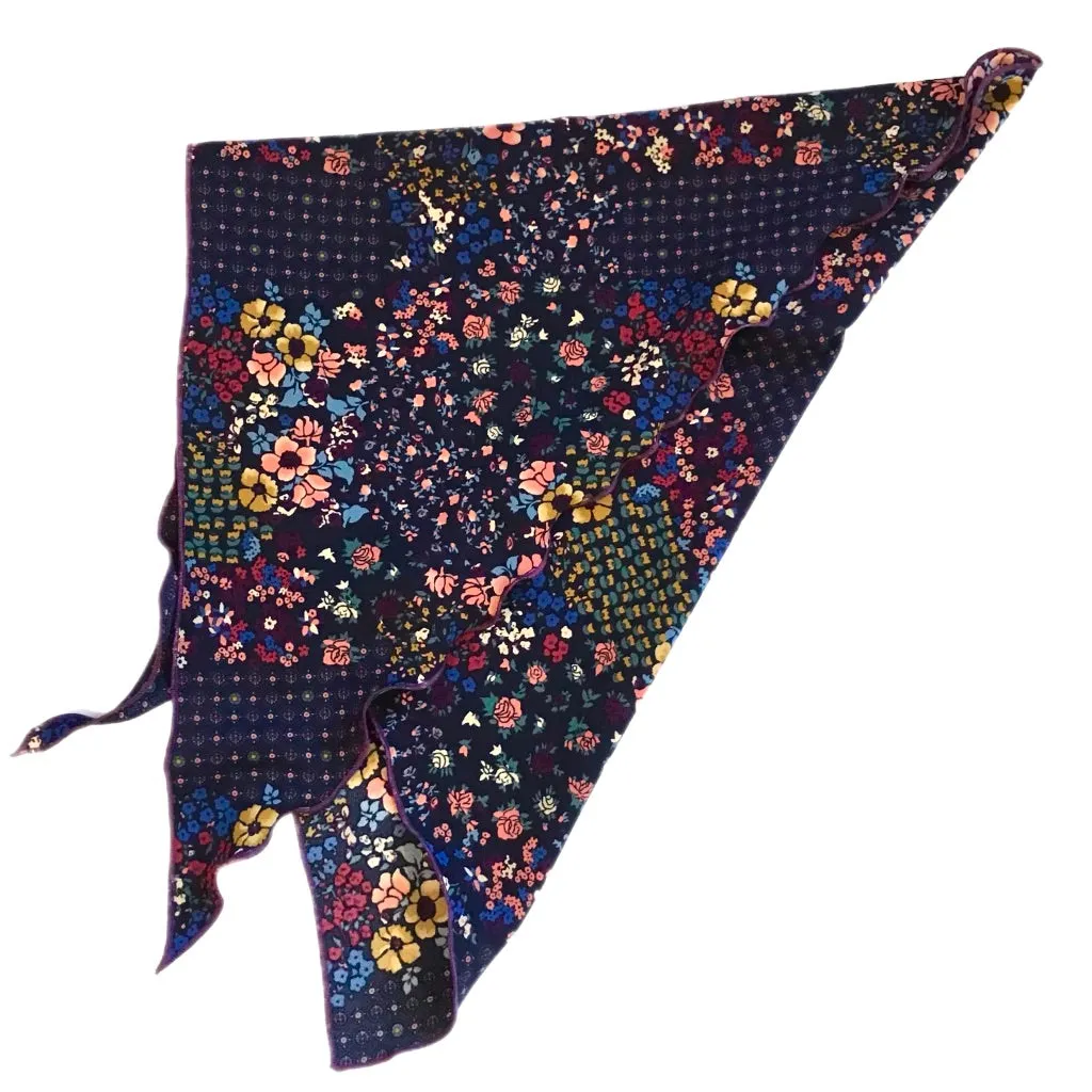 Women's Silky Patchwork Floral Head Scarf